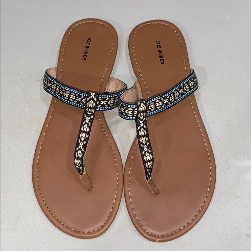 Joe Boxer boho tribal print thong sandals size 10